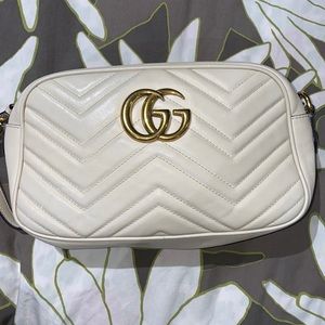 White Gucci Marmont Small GG Crossbody Bag